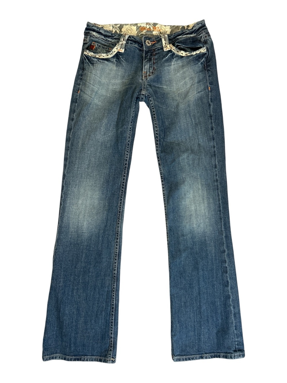 Miss Me Women’s Jeans Floral Lace Embellished Bootcut Stretch Denim